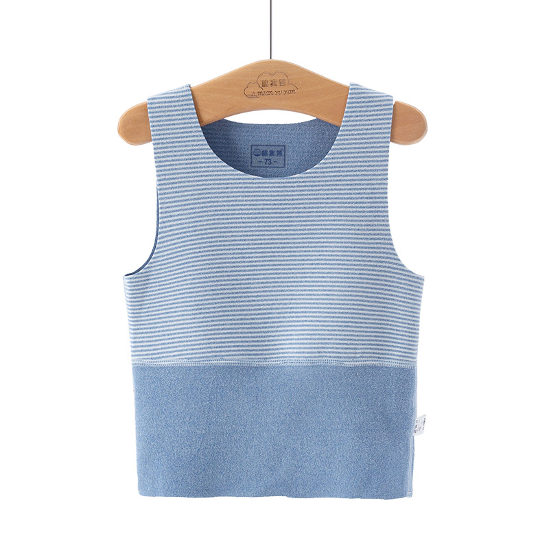 Double-sided velvet baby boneless vest autumn and winter boys and girls elastic bottoming Children Baby sleeveless warm belly protection