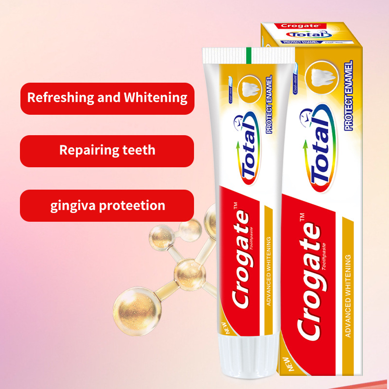 Crogate Toothpaste Customized Stain Removal and Anti-Cavity Toothpaste Full English Version Gum Protection Solid Teeth Fresh Breath Cross-Border Oem