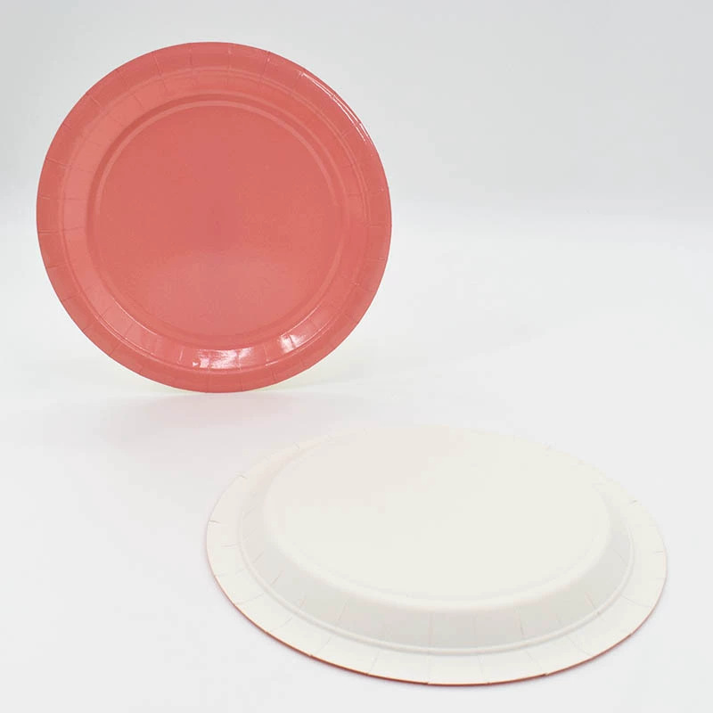 Factory direct disposable paper plate solid color cross-border party baby birthday party decoration disposable plate