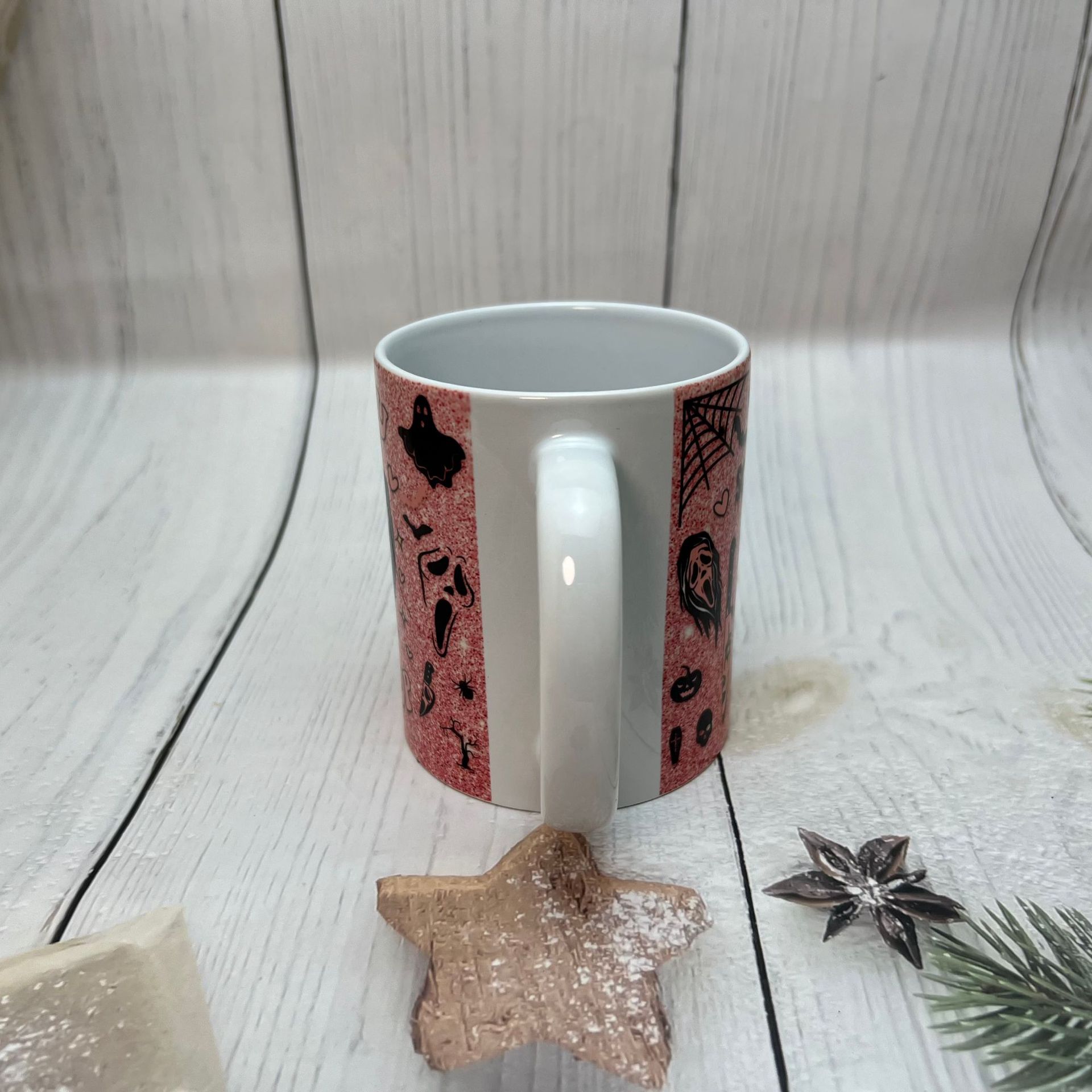 Manufacturers supply simple C- handle A- level thermal transfer blank ceramic mug printed LOGO promotional gifts