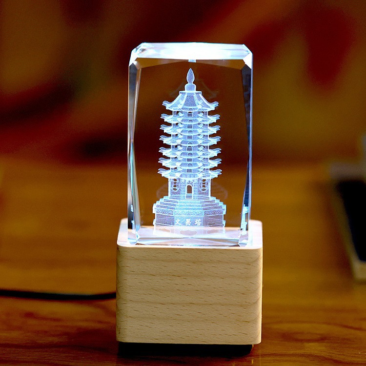 Crystal Seven-layer Nine-layer Wenchang Tower Ornaments Office Desktop Ornaments Children's Room Desk Students College Entrance Examination Gift