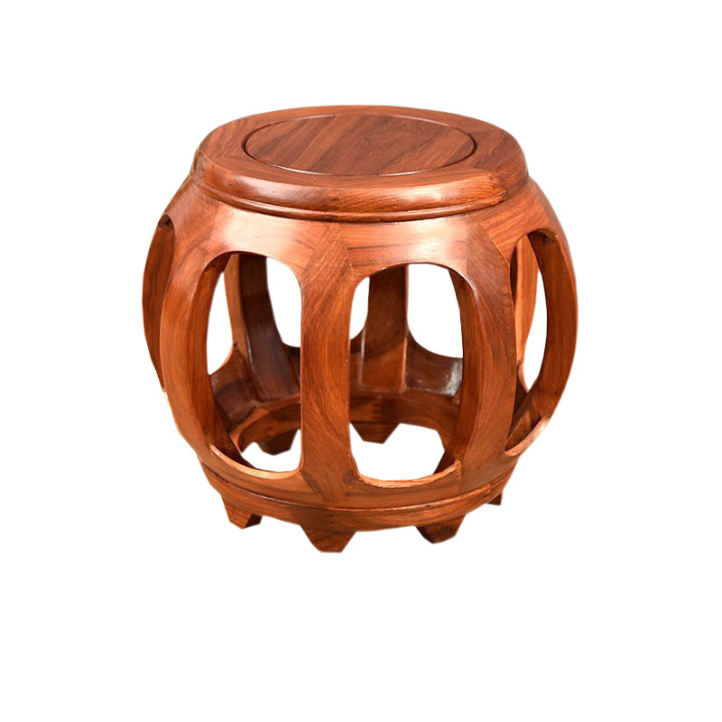 # Drum Stool Solid Wood Round Stool Small Low Stool Shoe Changing Stool Rosewood Guzheng Stool Wooden Stool Chicken Wing Wood Small Stool