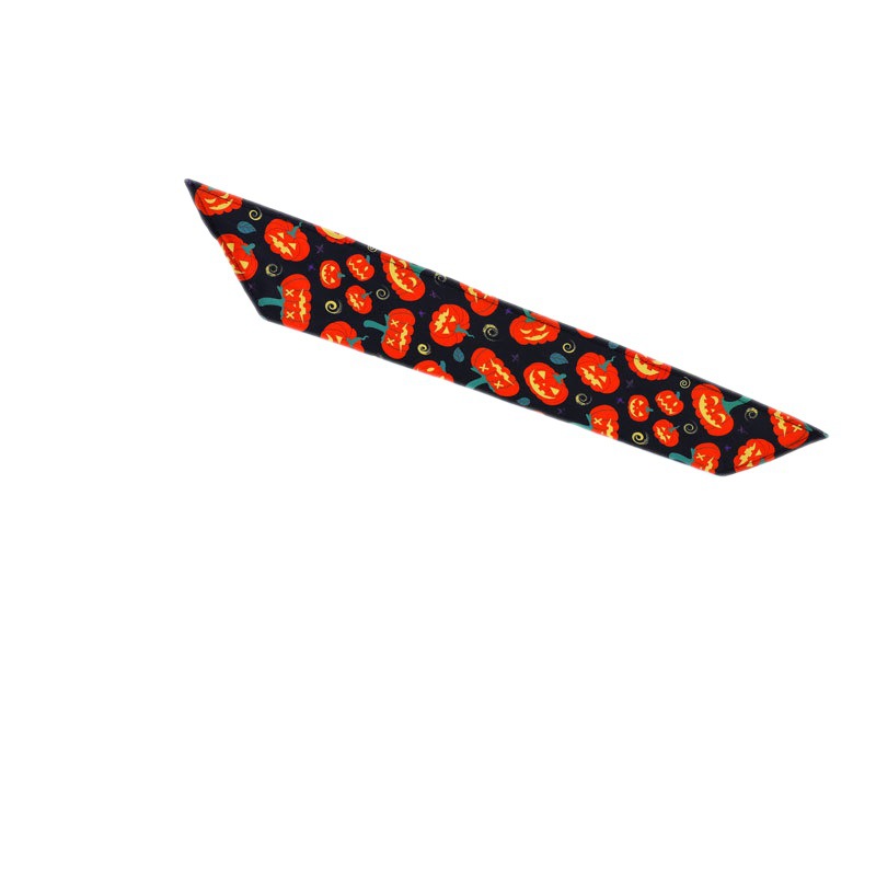 Amazon dog Halloween monochrome scarf polyester pet saliva towel custom Logo factory direct sales