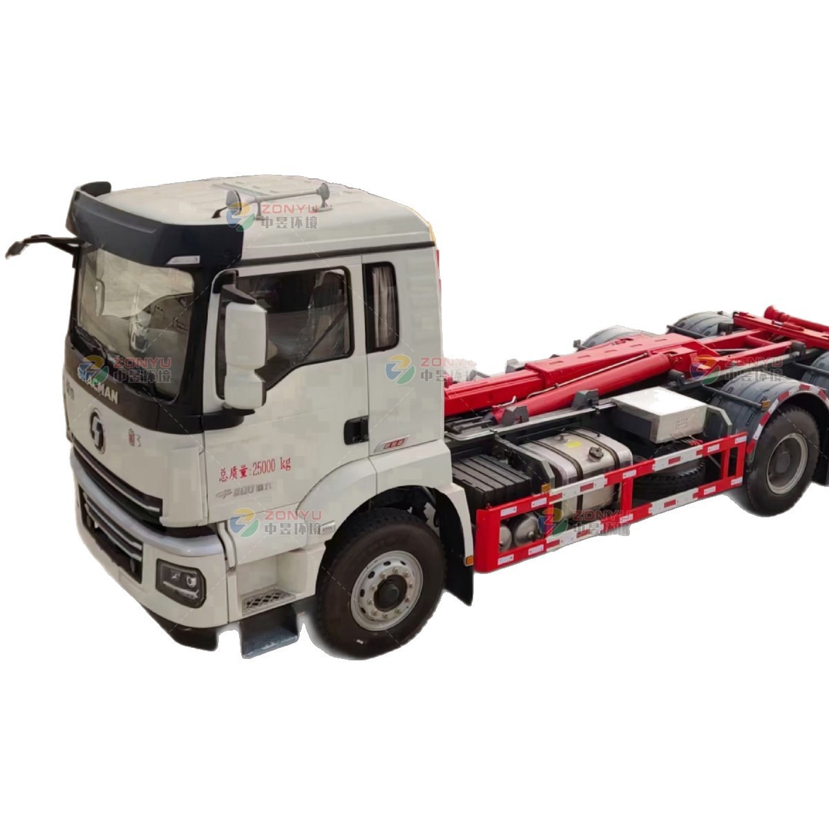 Shaanxi Automobile Xuan De Rear Dual Axle Cab Removable Garbage Truck Removable Garbage Truck Manufacturer Hook Arm