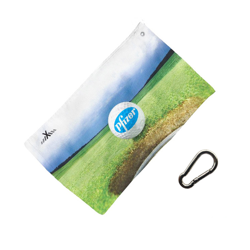 Cross-border hot sale sublimation blank polyester golf towel heat transfer sports towel sweat towel DIY printing