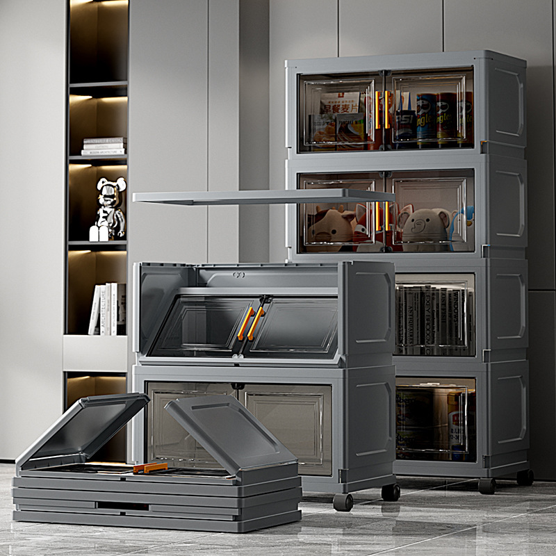 Double-Door Installation-Free Storage Box Folding Toy Snack Sundry Storage Cabinet Baby Wardrobe Extra Large Storage Cabinet