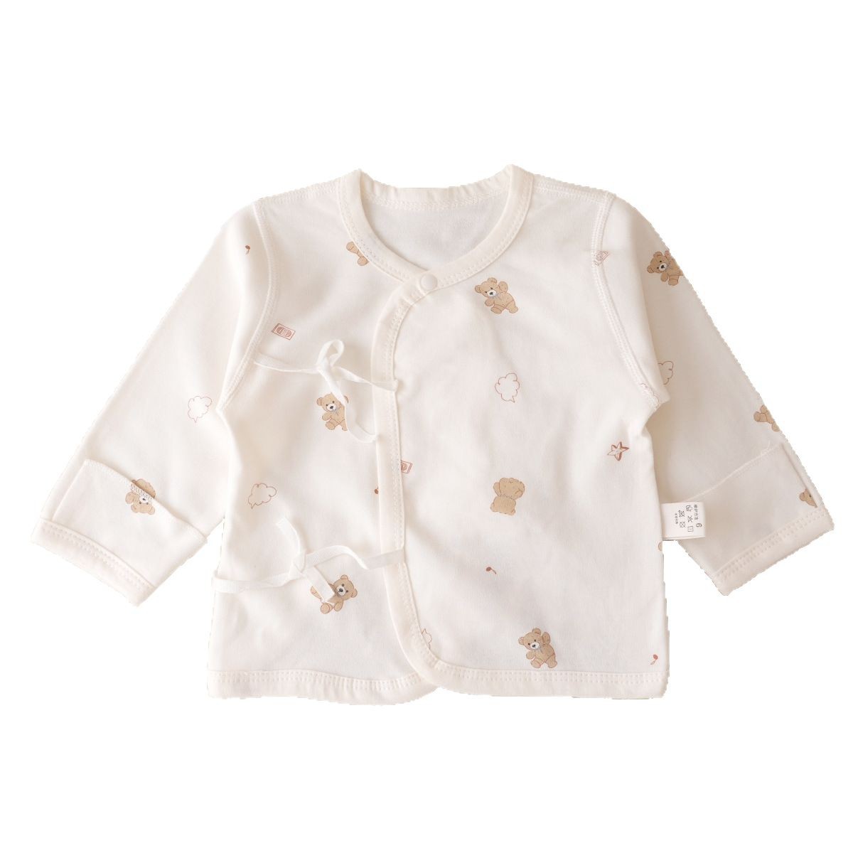 Baby Half-back Lace-up Spring and Autumn Pure Cotton Newborn Monk Suit Boneless Dig-back Top Baby Four Seasons Clothes