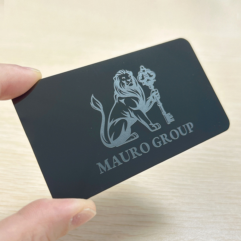 Stainless Steel Exquisite Gold and Silver Business Card Cut Out Frosted Matte Black Rose Gold Electroplated Mirror Black Craft Free Design