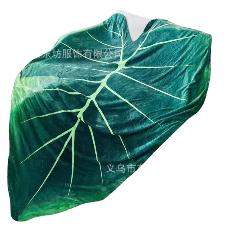 Super soft large leaf printing green leaf flannel blanket leaf-shaped blanket leaf cross-border hot selling leaf-shaped blanket