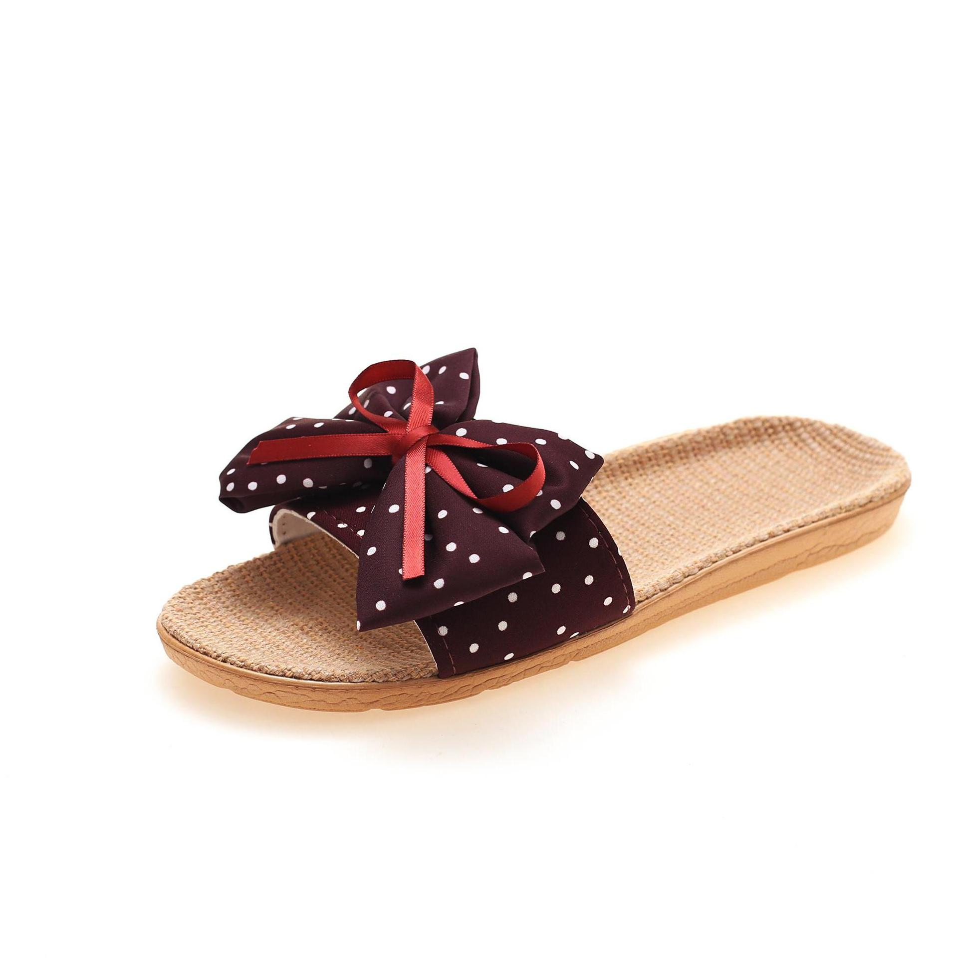 Cross-Border Manufacturers Wholesale Fabric Linen Four-Season Indoor Slippers Cotton and Linen Women's Non-Slip Lightweight Home Soft-Soled Slippers