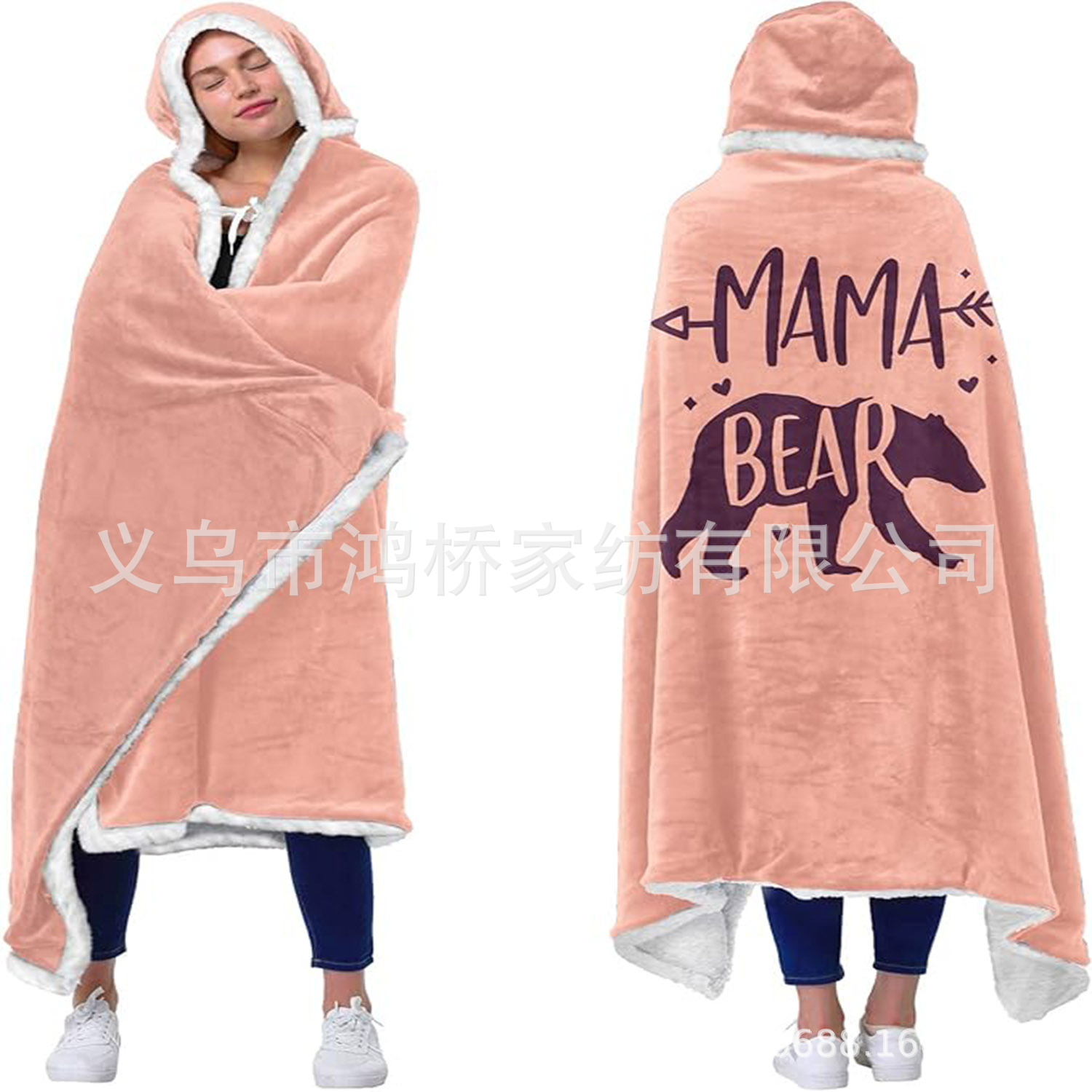 Factory Direct Supply Cross-border Foreign Trade New Purple Wear Blanket Hooded Blanket Sherpa Wool Friends Birthday Gift