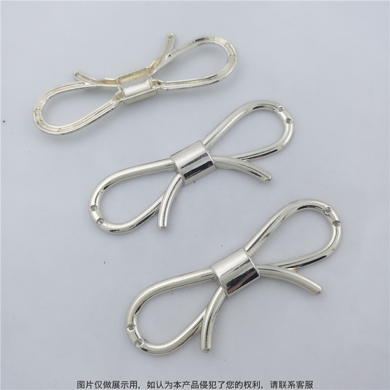 Metal Fashion Shoe Buckle Hardware Processing Factory Philippines Shoe Alloy Decorative Buckle Rope Knot Decorative Shoe Flower Production