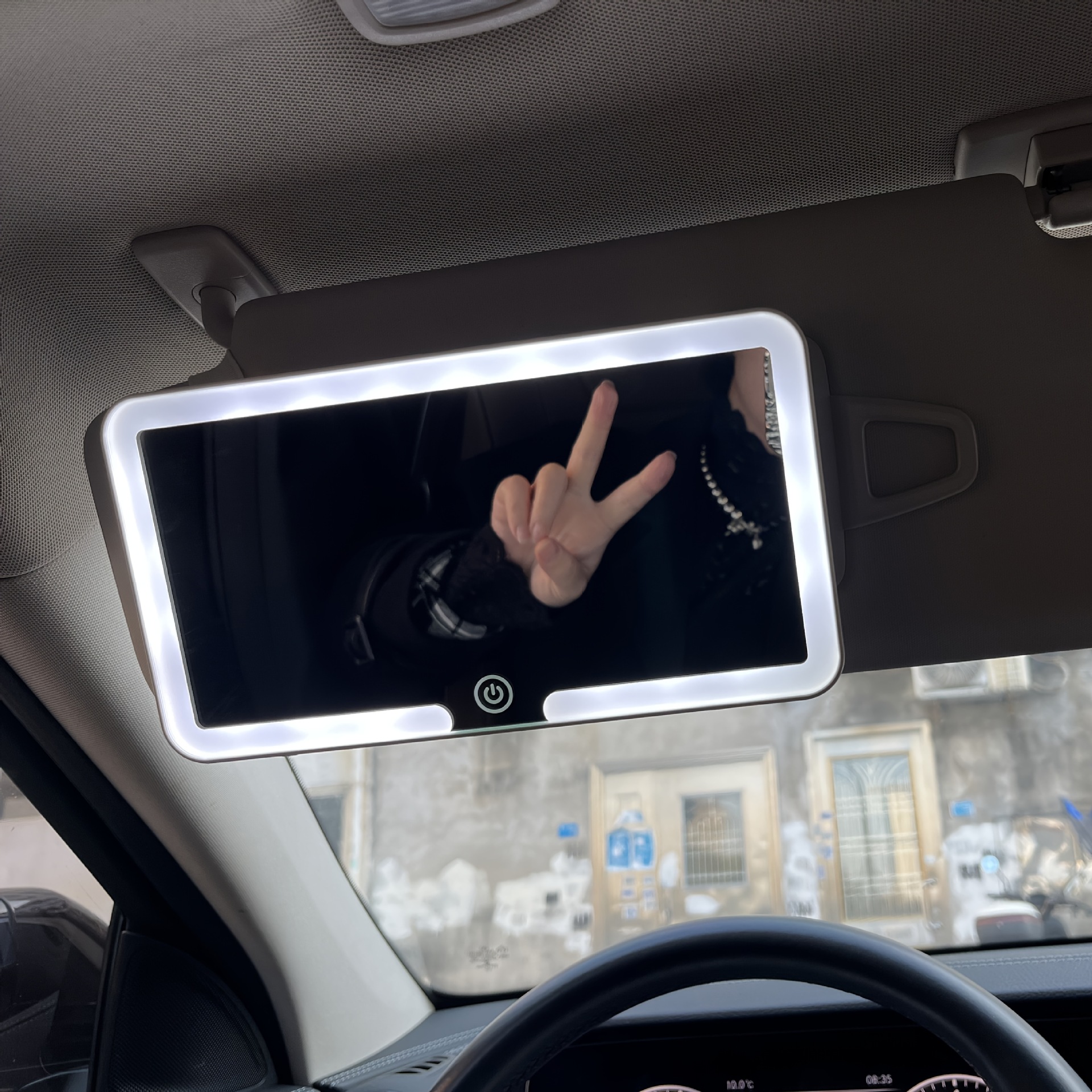 Cross-Border Car Makeup Mirror 3X Magnification High-Definition Sun Visor Co-Pilot Car Led Three-Color Adjustable Makeup Mirror