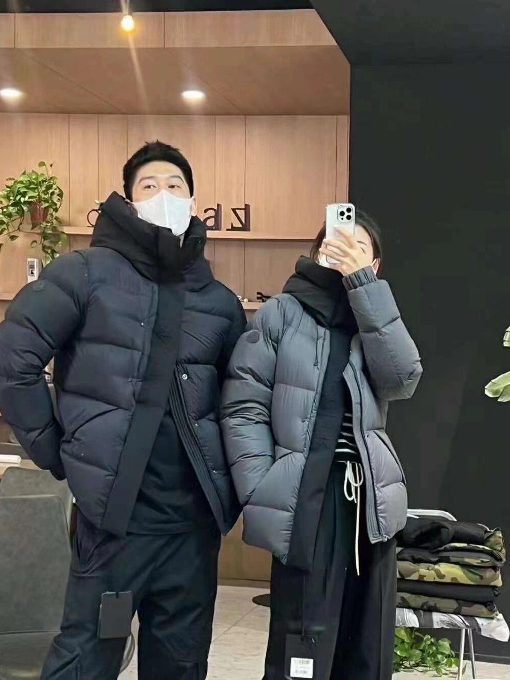 Mask Black Samurai Down Cotton-padded Jacket Men's Loose Winter Thickened Warm Windproof Waterproof Cotton-padded Jacket Hooded Cotton-padded Jacket