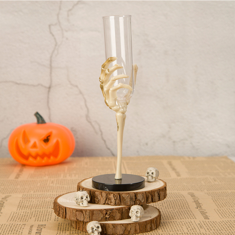 Cross-border Export Halloween 80ML Distressed Black Base Goblet Desktop Decoration Ornaments Halloween Layout Props