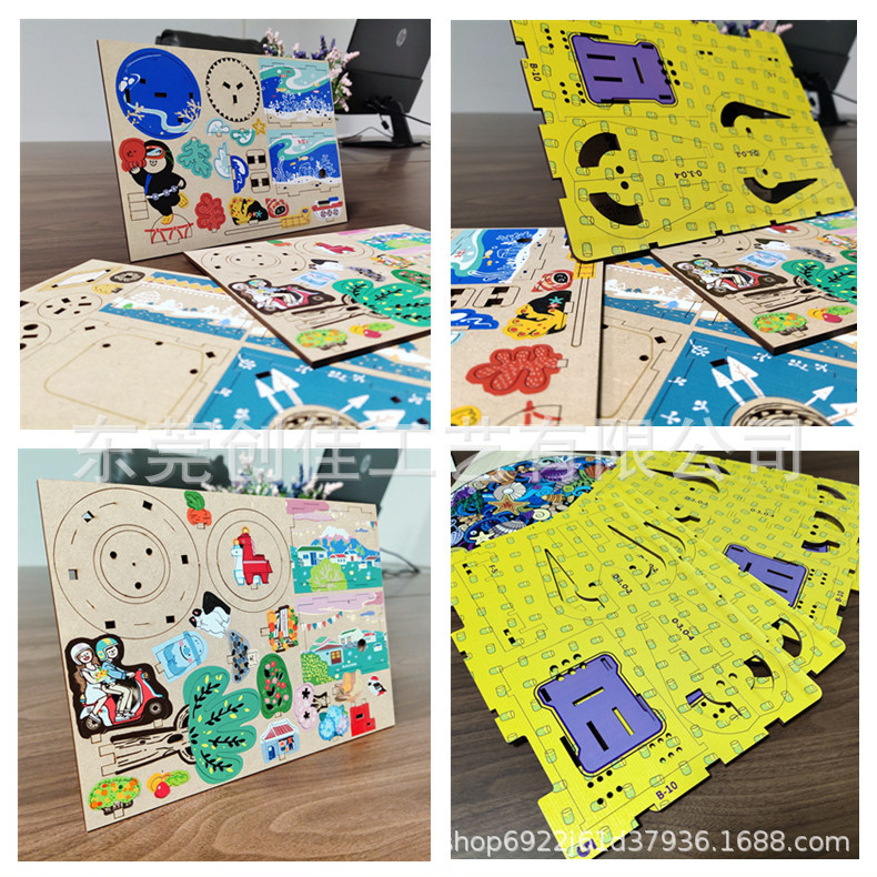 Puzzle Acrylic Refrigerator Magnets Cultural and Creative Crafts Laser Cutting and Engraving Uv Printing Color Printing Processing Uv Color Printing