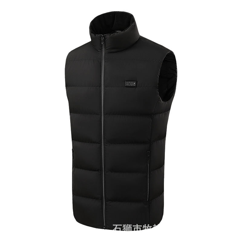 Cross-border intelligent heating vest USB constant temperature electric heating men and women with stand collar electric heating plus velvet vest