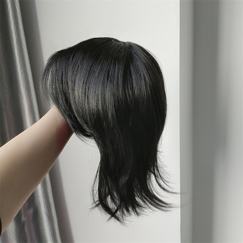 Factory spot wig men and women can wear wolf tail short straight hair with bangs in cos shape mullet head wig head cover