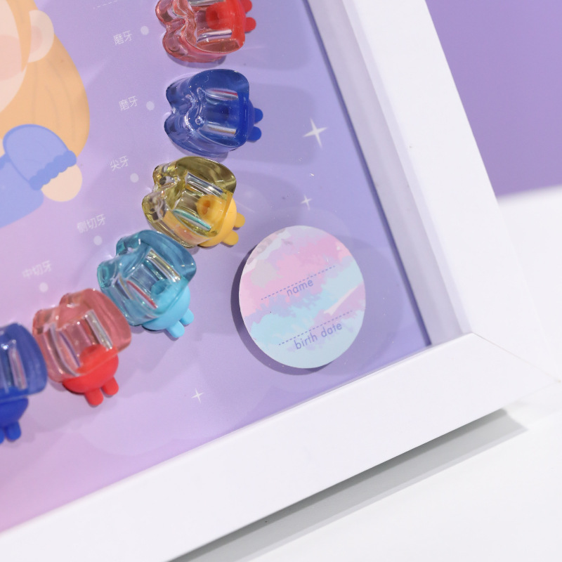 T9 Wooden Photo Frame Deciduous Teeth Box Transparent Crystal Teeth House Boys and Girls New Deciduous Teeth Storage Frame