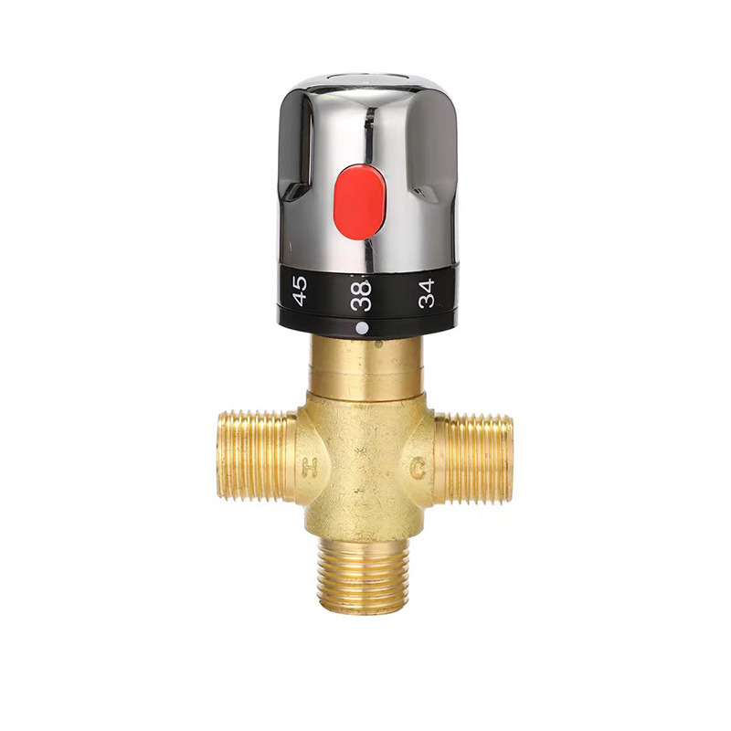 Cross-border foreign trade kitchen bathroom brass thermostatic pipeline valve temperature control mixing valve toilet hot and cold thermostatic valve