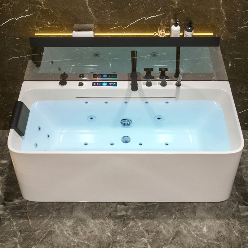 Bathtub for Home Use, Deep Soaking, Small Apartment, Acrylic Bathtub, Hotel Constant Temperature, Whirlpool Massage Bathtub