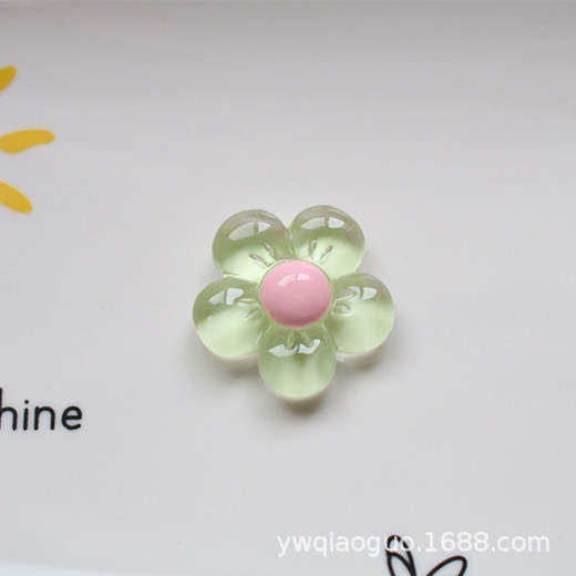 diy resin accessories fat flower transparent five-petal flower mobile phone case hair accessories water Cup stationery shoe buckle decorative material patch