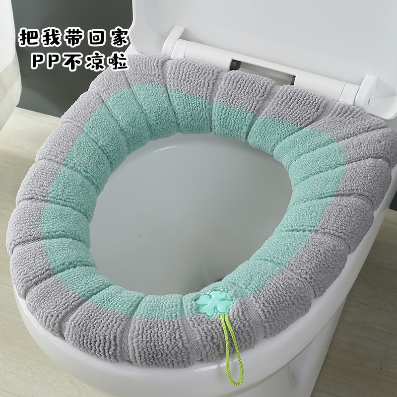 Toilet Cushion Winter Warm Universal Cartoon Toilet Cushion Plush Washable Toilet Cushion Thickened Waterproof Toilet Cover