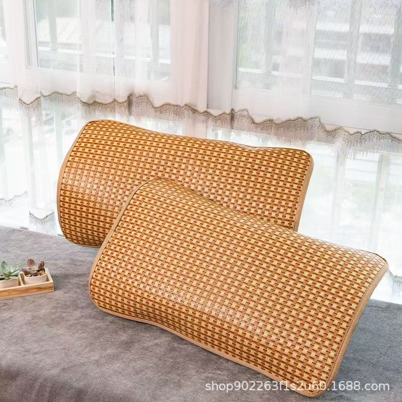 Factory wholesale cool pillowcase rattan mat pillowcase summer adult children student pillowcase thickened smooth cool pillow leather