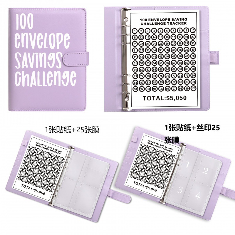 100 Envelopechallenge 100 Days Couple Challenge Money Saving Book Loose-Leaf Money Saving Handbook
