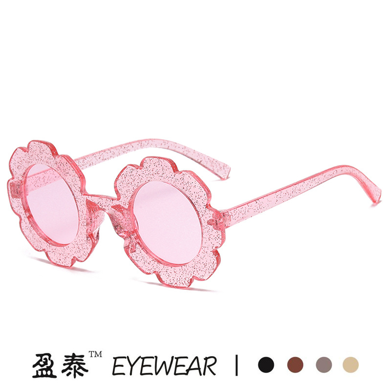 Korean Style Flower Sunglasses for Children, Fashionable and Cute Sunflower Glasses, Candy Color Anti-Uv Flower Sunglasses