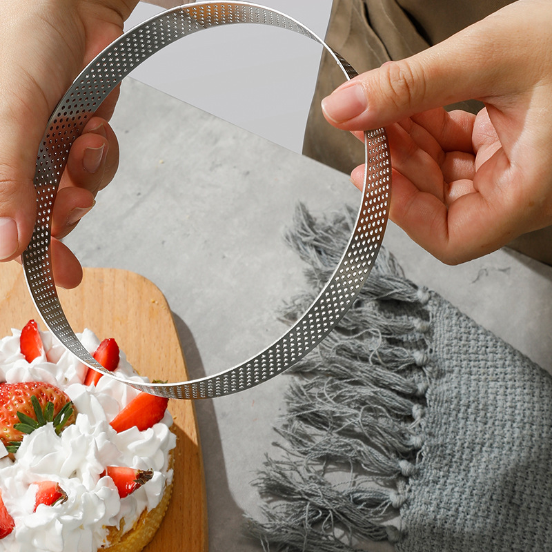 430 stainless steel baking mold tart ring round punching French tower ring 6CM 8CM multi-size mousse ring