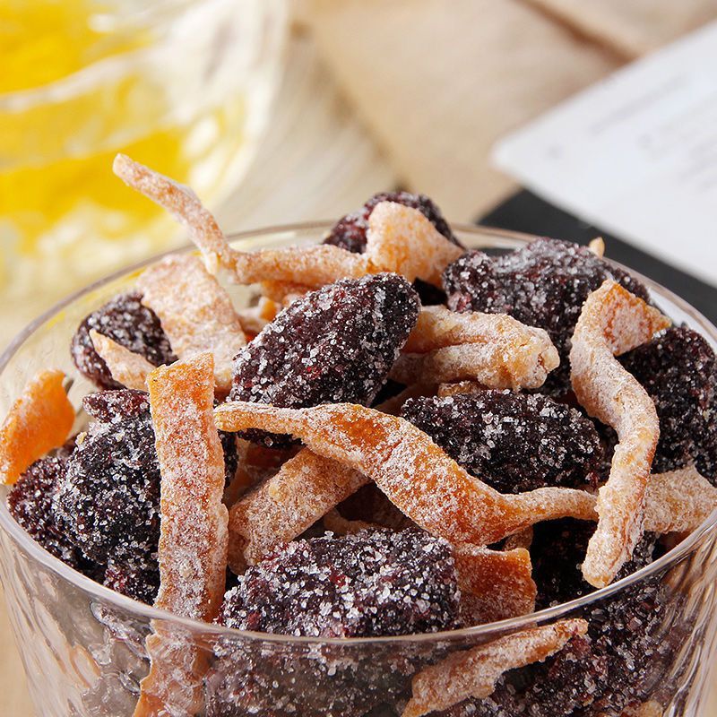 Воскоберри с каменным сахаром и мандариновой коркой 10 цзин воскоберри девять видов сушеной воскоберри консервированные сушеные фрукты закуски