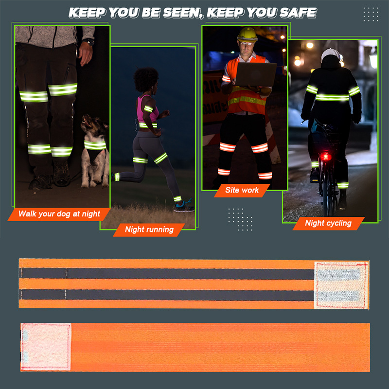 High-Reflective Leg Bands for Warning and Safety, Suitable for Cycling at Night, Leg Straps for Night Running, Reflective Wristbands, Outdoor Enthusiast Gear