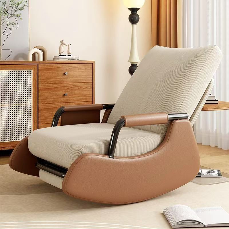 Nordic Style Leisure Chair Rocking Chair Lounge Chair Balcony Comfortable Lazy Sofa Chair Single Courtyard Living Room Bedroom Nap Chair