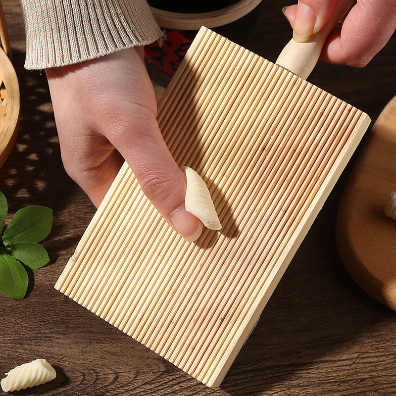 Cat's Ears Hemp Food Board Shanxi Pasta Rubbing Cat's Ears Mould Wooden Washboard Household Spiral Hand Push Shell Surface Tool