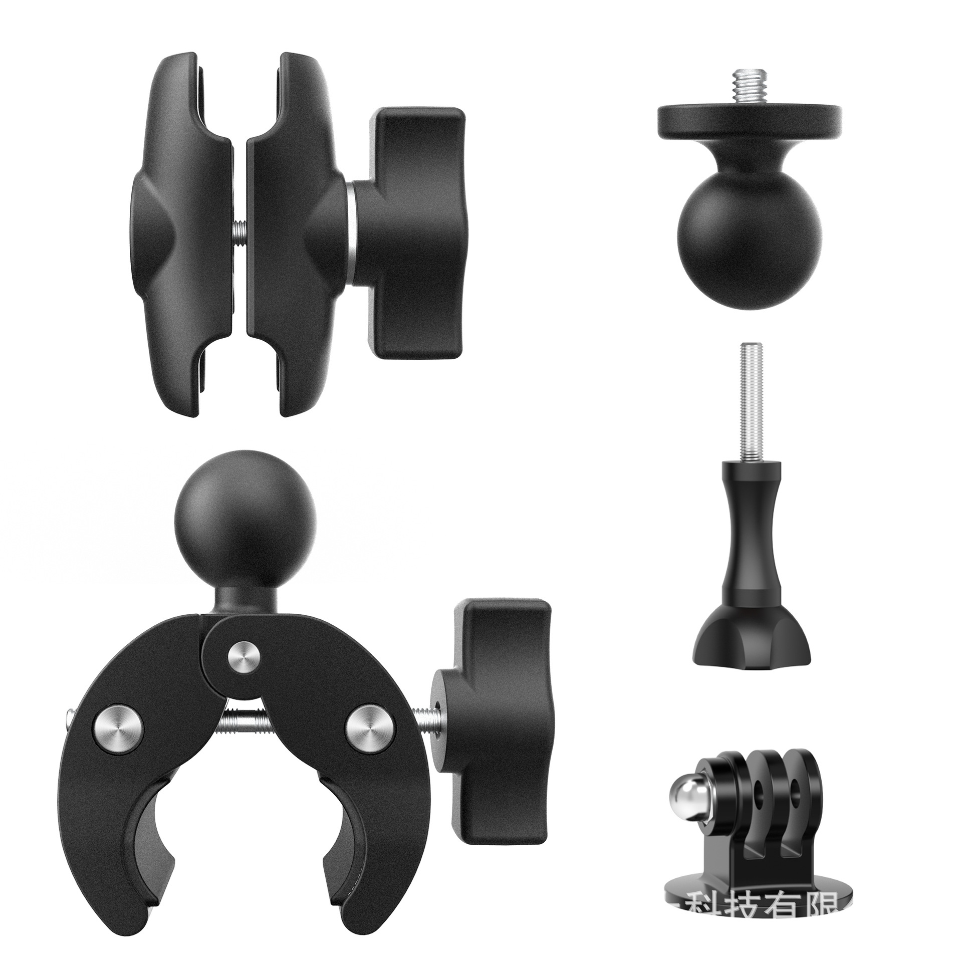 1 inch ball head bracket 25mm golf head base crab clamp motorcycle shooting quick release powerful clamp