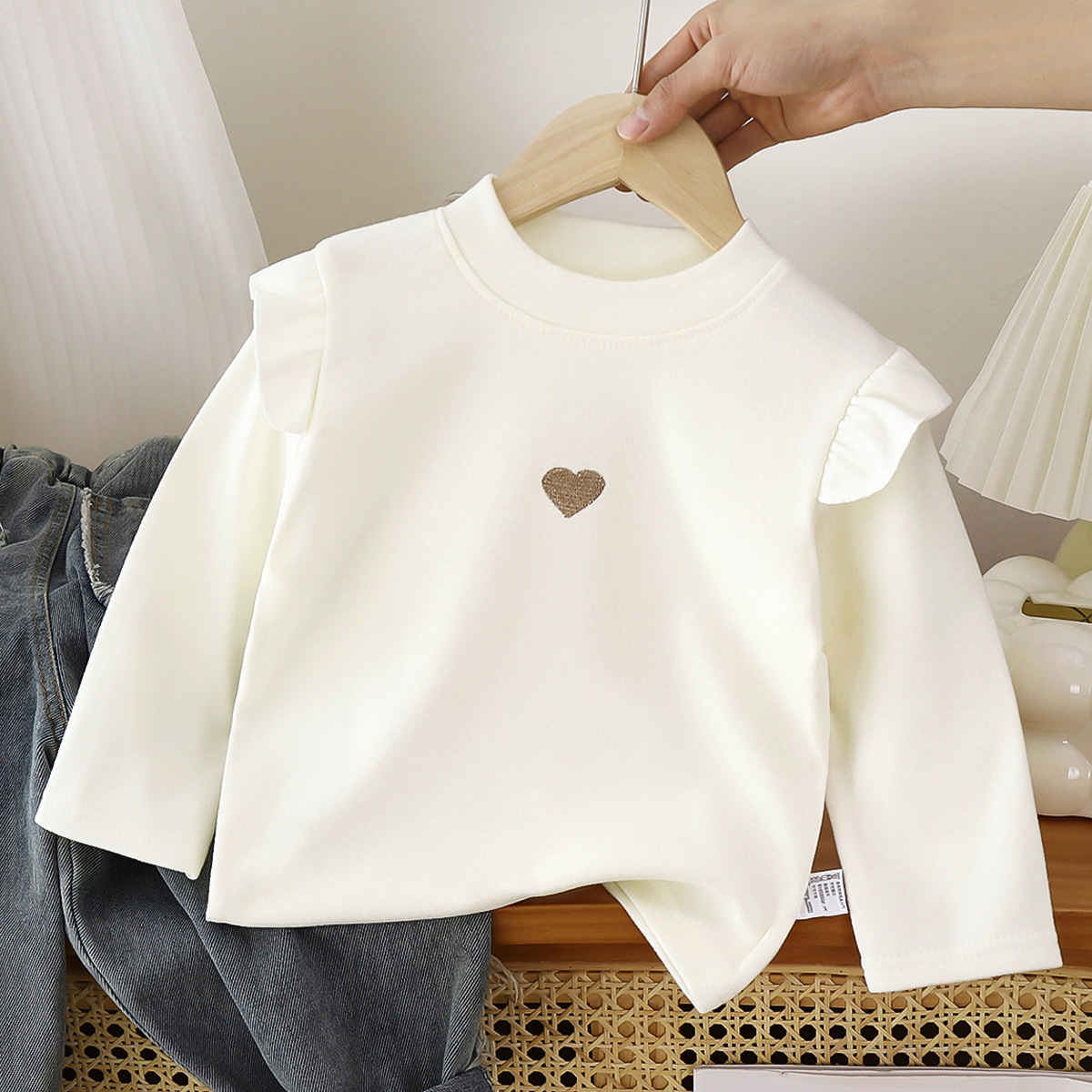 Children's Bottoming Shirt Autumn and Winter New Baby Warm T-Shirt Girls Tops Bottoming Clothes Lace Bottoming Shirt Kidsren's Clothing