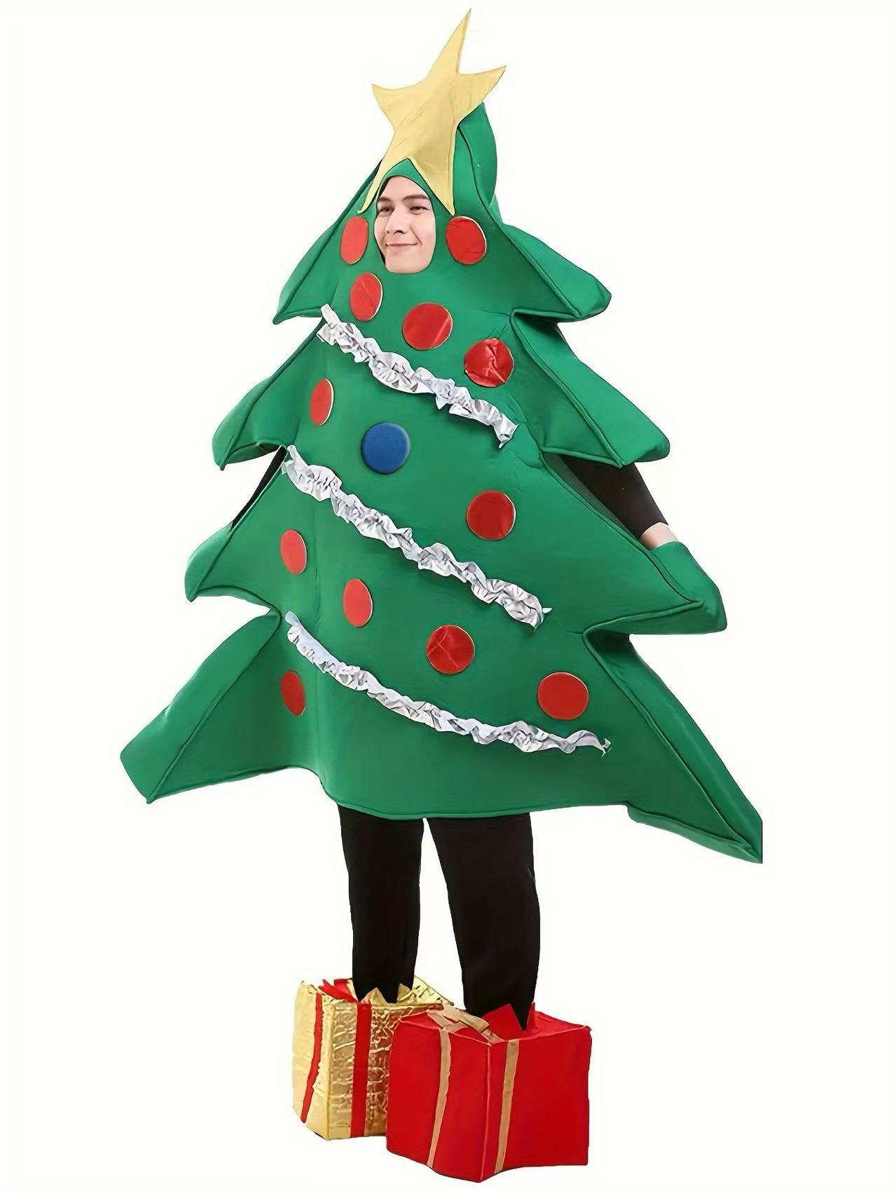 Christmas Halloween Performance Costumes New Hot-Selling Stage Costumes Christmas Tree with Foot Covers Cospiay Christmas Costumes