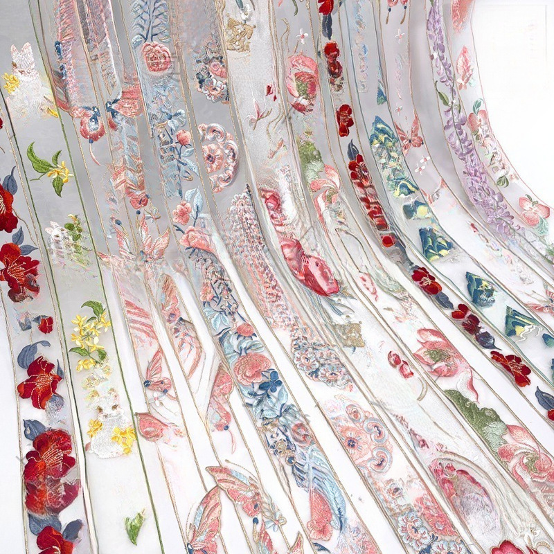 Вышивка для штор, стиль ханфу, декоративная вышивка, кружевные аксессуары для воротника