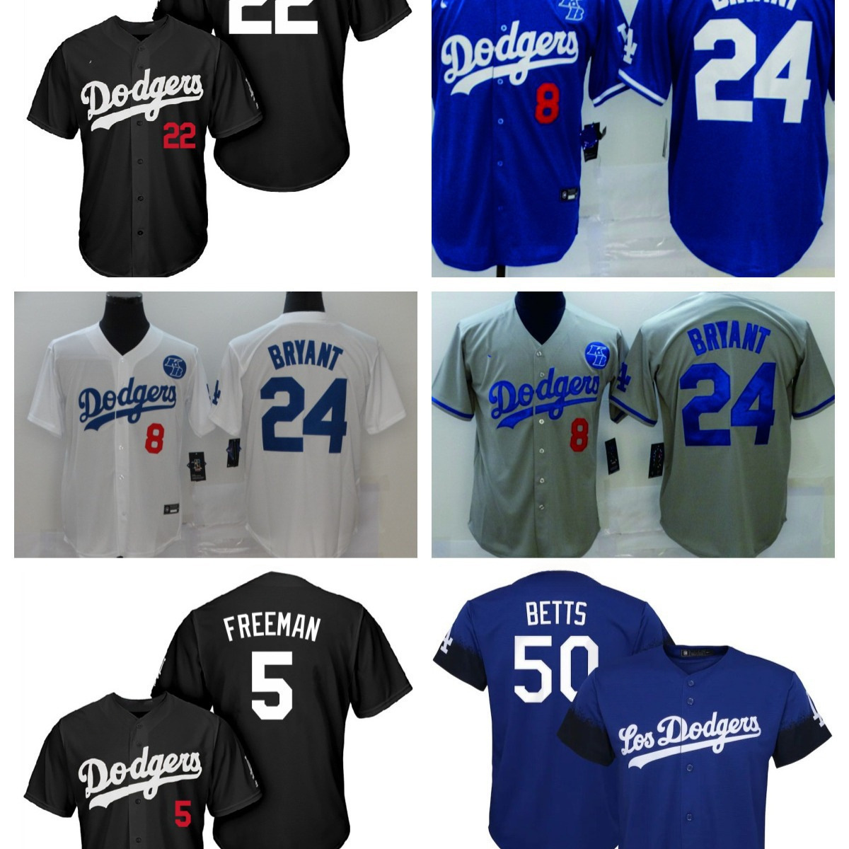 Dodgers 17 Ohtani 8-24 Bryant Baseball Uniform Embroidered Export Jerseys