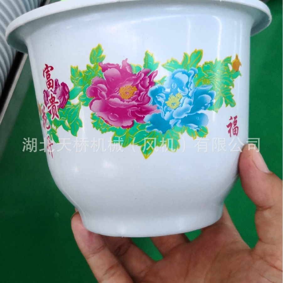 Автоматическая машина для печати на пластиковых ведрах, печать на цветочных горшках