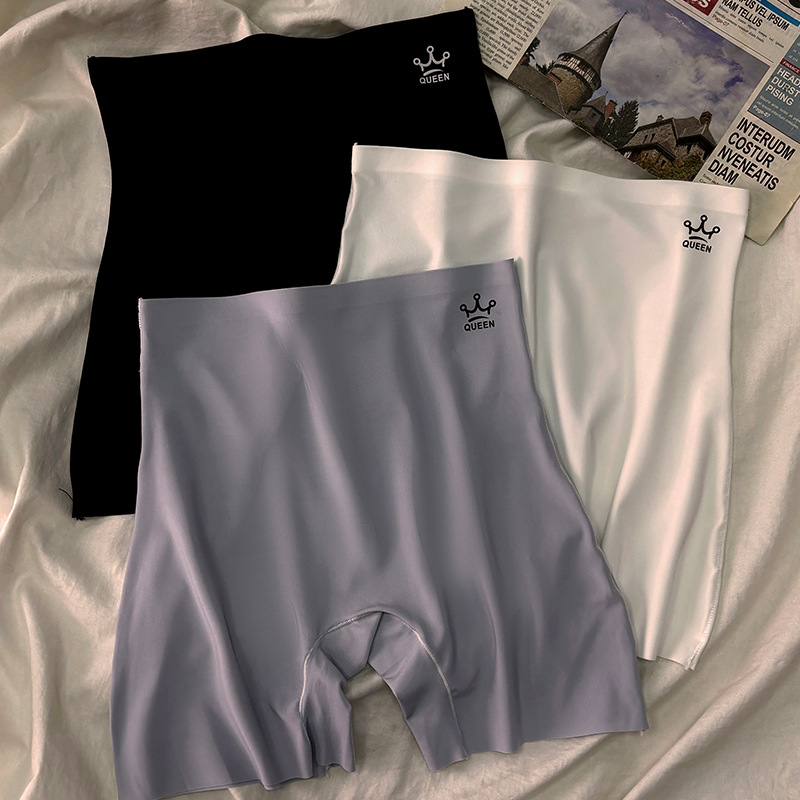 Бесшовные шелковые безопасные шорты, хлопковые, анти-свет, летние, высокой талии