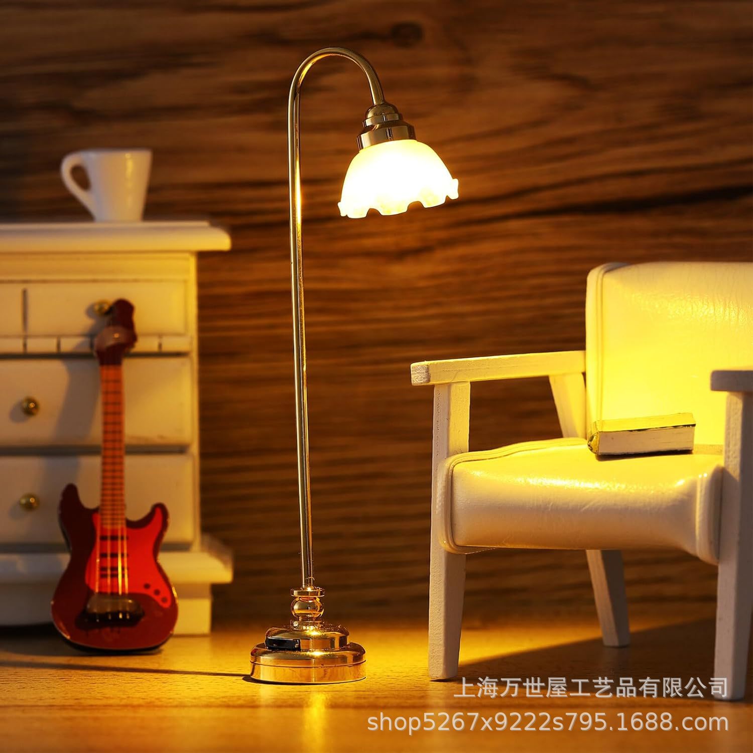 1:12 кукольный домик, мини (матовый золотой стоячий светильник) для внутреннего и наружного декора