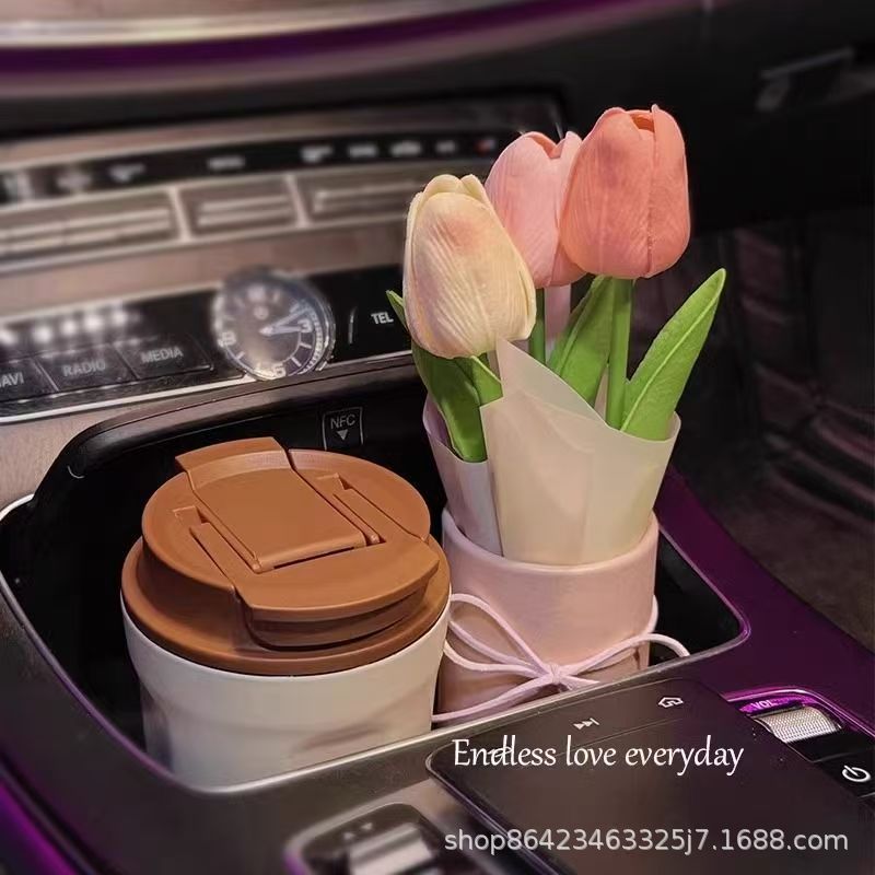 Car ornaments tulip bouquet car center console decoration online popular car supplies co-pilot empty girlfriend special