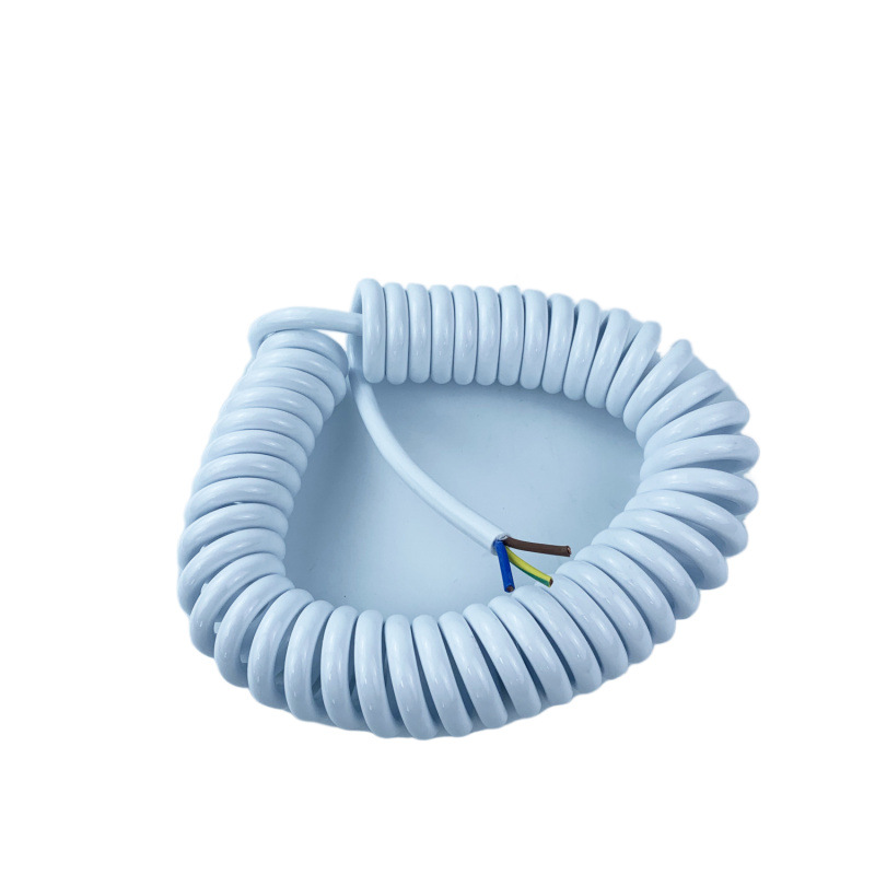 White Spring Wire Spiral Wire 3 Core 6 Core 8 Core/0.5/2.5/0.75/1.5 Flat Spiral Spring Waterproof Wire
