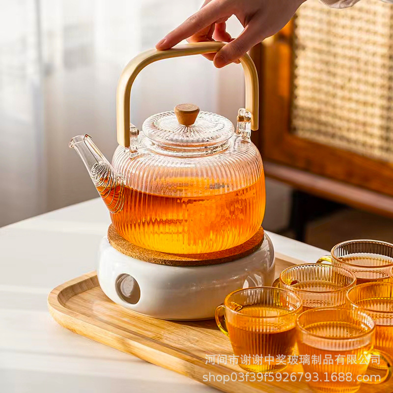 Фильтрационный поддон, стеклянный чайник кунг-фу, цветочный чайник, полный набор, популярный, здоровый, стеклянный чайник