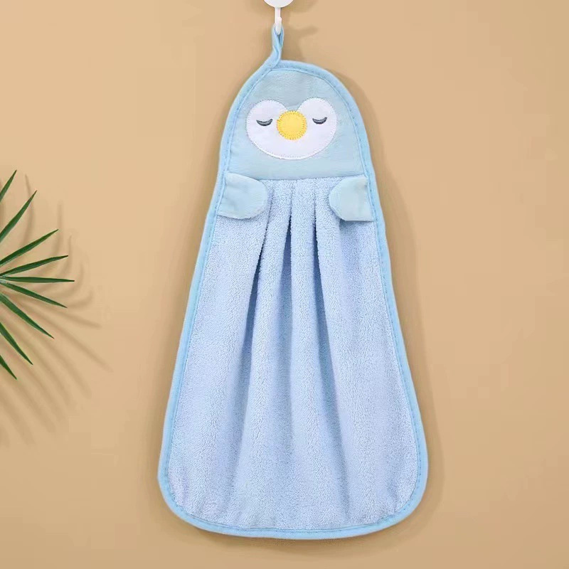 Hand Towel, Hanging Absorbent Towel, Hand Towel, Baby Hand Towel, Cute Penguin Duck, Skin-friendly and Soft for Kidsren