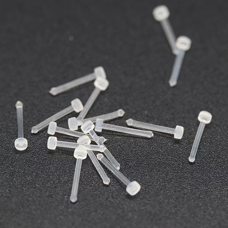 Cross-Border Wholesale Acrylic Uv Transparent Soft Rod Round Cake Straight Rod L Rod Curved Rod Body Piercing Jewelry Nose Nail