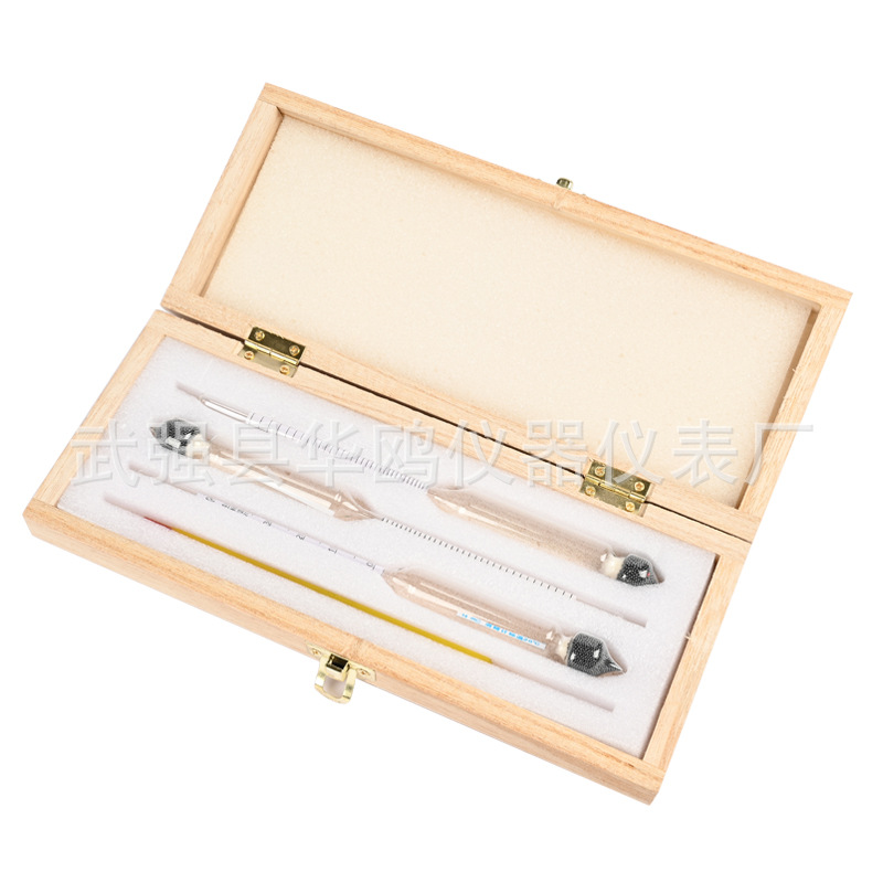 Wooden box alcohol meter 0-40 40-70 70-100 three groups wooden box alcohol meter alcohol concentration meter 0-100