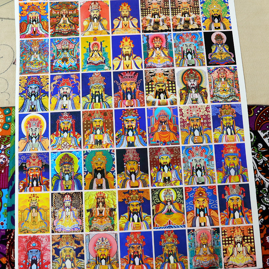 Customized Thangka Painting Core Wholesale Zakiram Wife Green Tara Big Black Day Optional Hand-Painted with Gold Painting